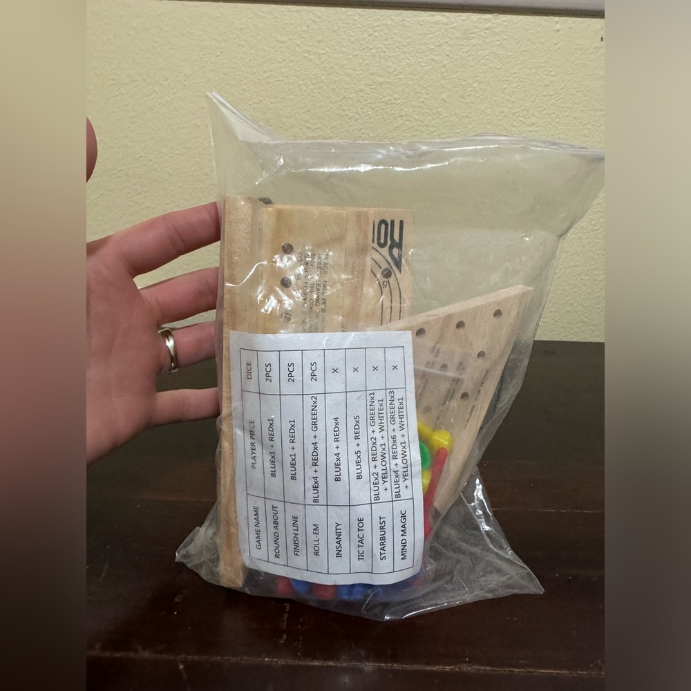 6 Wooden Peg Games Dice Games Set Of 6
